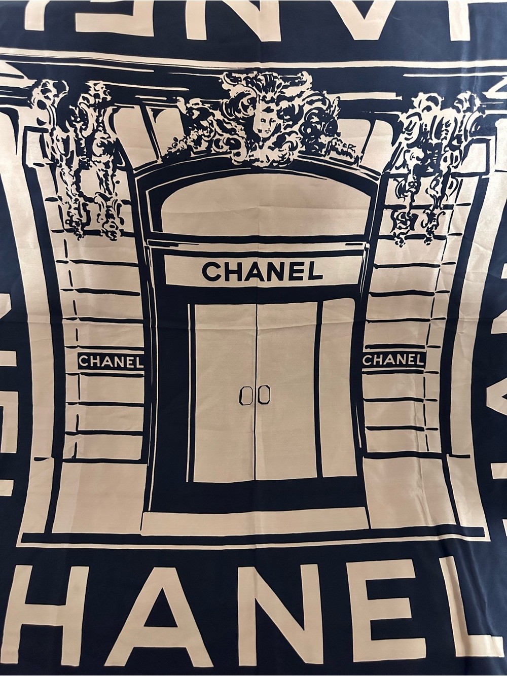 CHANEL ❤️🌟RUE CAMBON STOREFRONT DESIGN SILK SCARF ⭐️